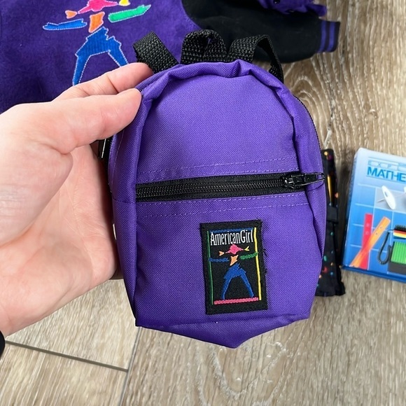 American Girl of Today Purple Varsity Jacket, Filled Backpack and Cap - Picture 6 of 13